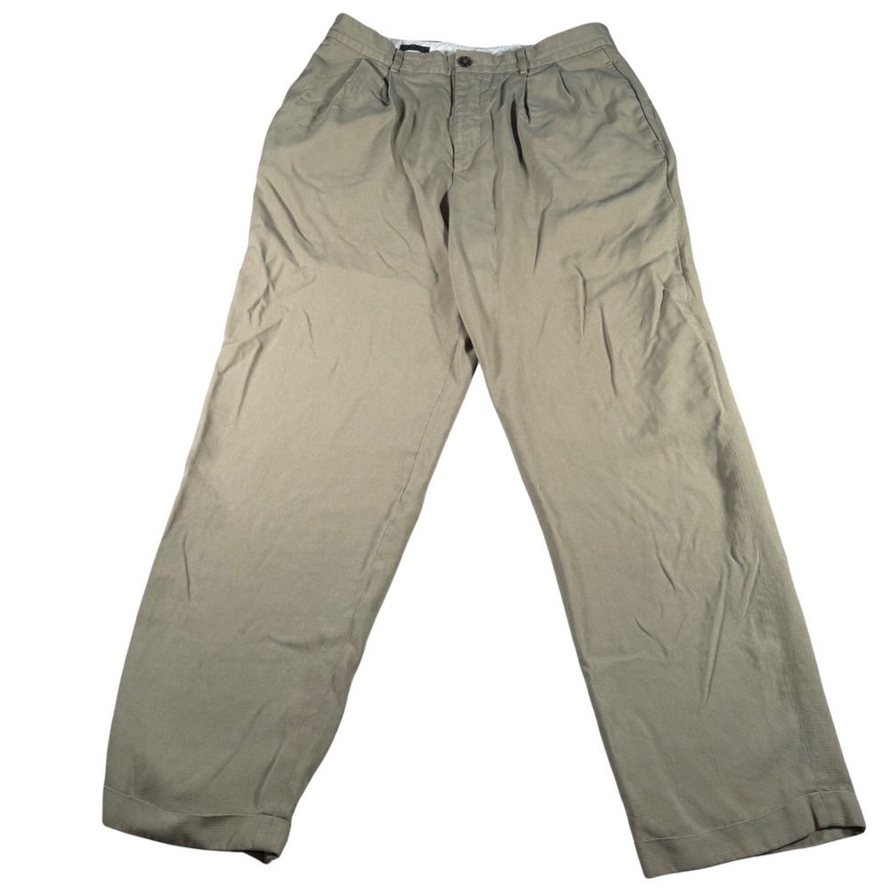 Structure‎ Pleated Trousers Mens 34x32 (FITS 32x31)  100% Silk Micro Grid